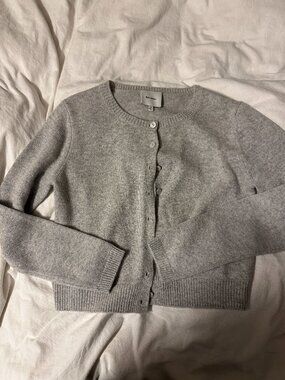 reformation clara cardigan light grey XS like new